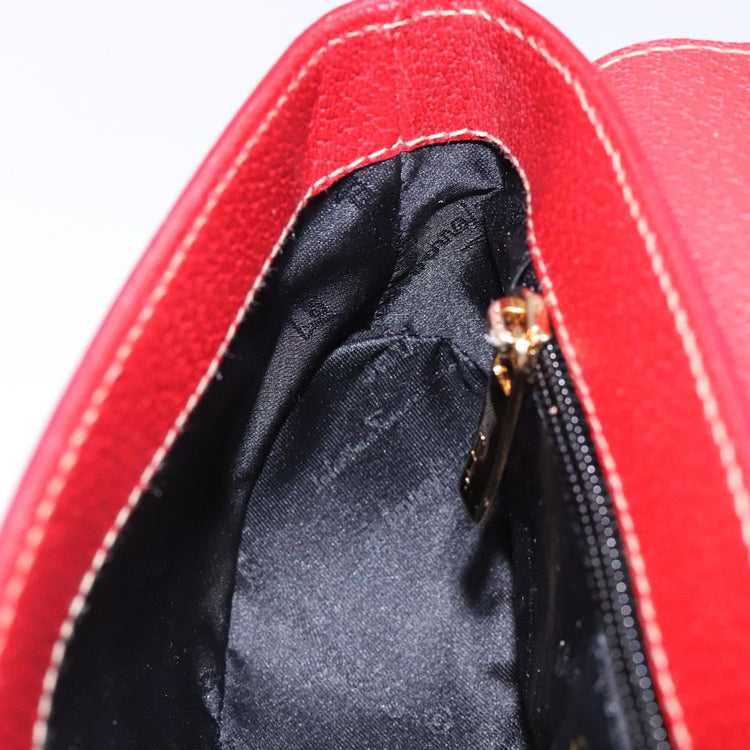Vintage Ferragamo Red Leather Shoulder Bag