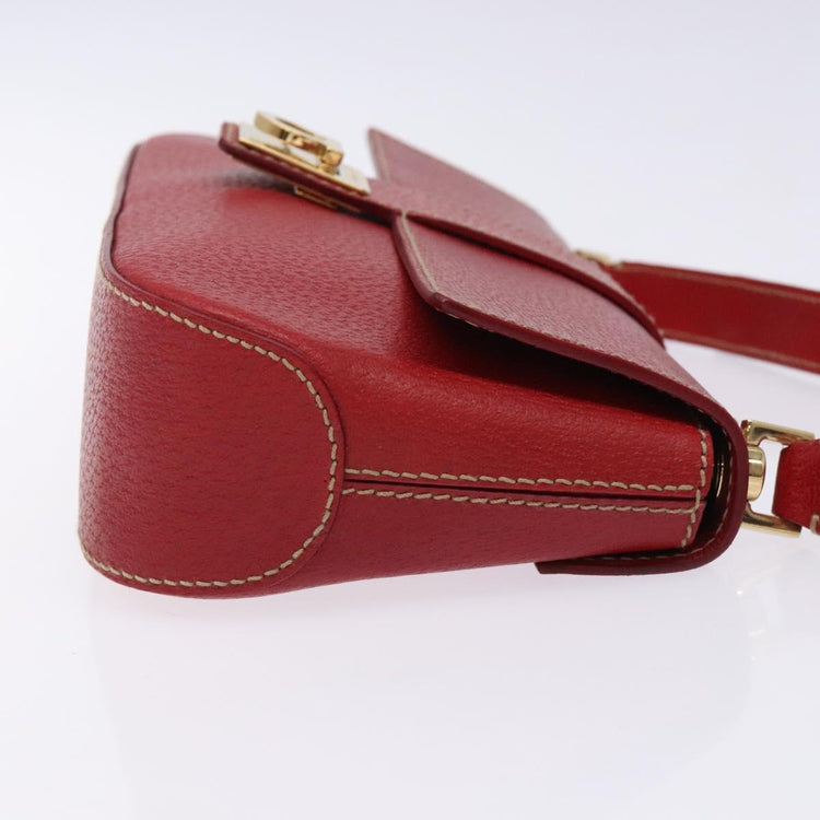 Vintage Ferragamo Red Leather Shoulder Bag