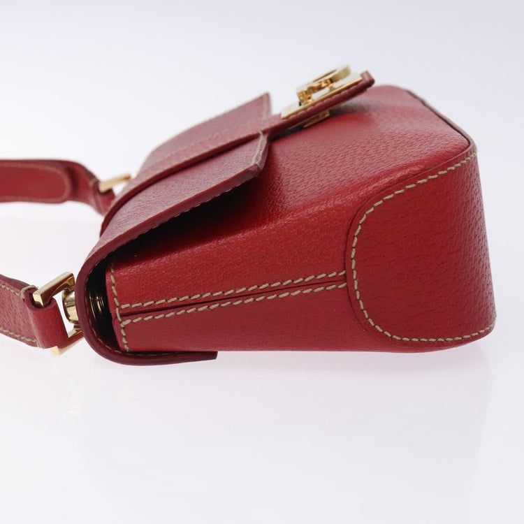 Vintage Ferragamo Red Leather Shoulder Bag