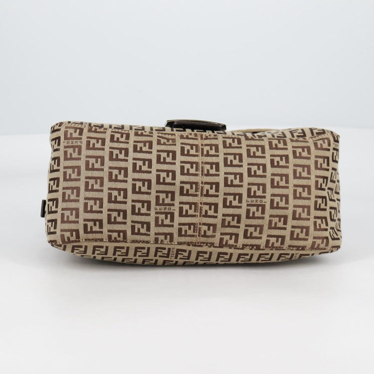 Vintage Fendi Zucchino Canvas Mamma Baguette Shoulder Bag