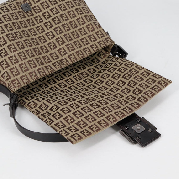 Vintage Fendi Zucchino Canvas Mamma Baguette Shoulder Bag