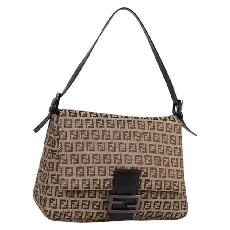 Vintage Fendi Zucchino Canvas Mamma Baguette Shoulder Bag