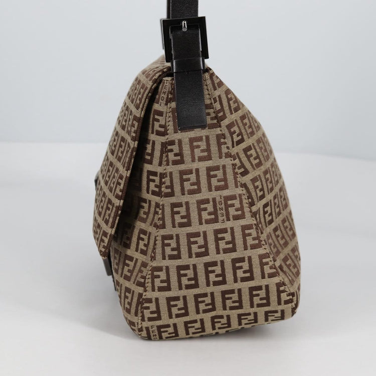 Vintage Fendi Zucchino Canvas Mamma Baguette Shoulder Bag