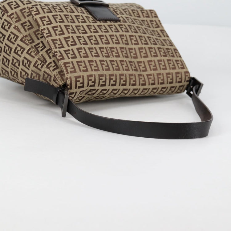 Vintage Fendi Zucchino Canvas Mamma Baguette Shoulder Bag