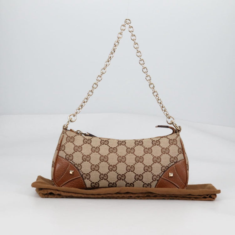 Vintage Gucci GG Canvas Chain Accessory Pouch