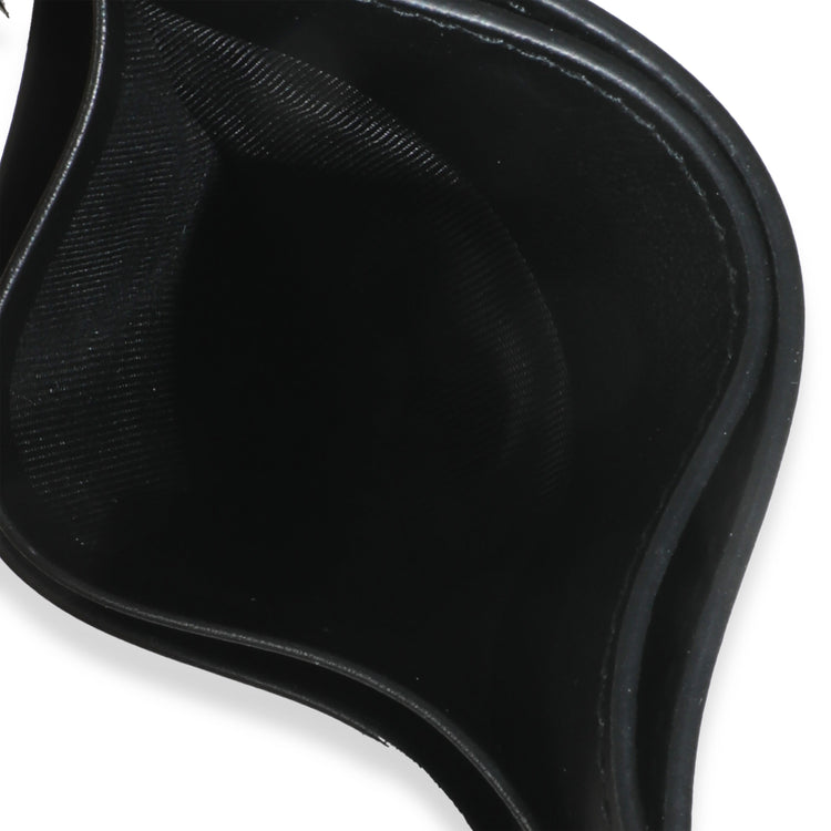 Black Leather Slim Logo Card Holder