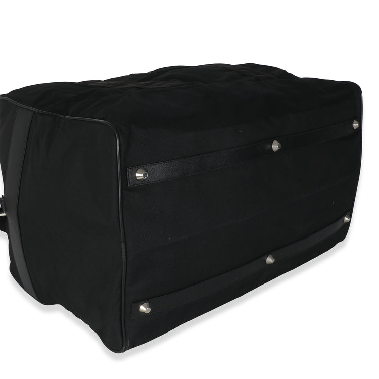 Vintage Prada Black Tessuto Nylon Large Duffle Bag