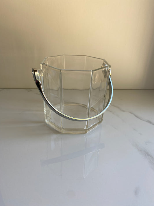 Vintage Ice Bucket with Silver Handle