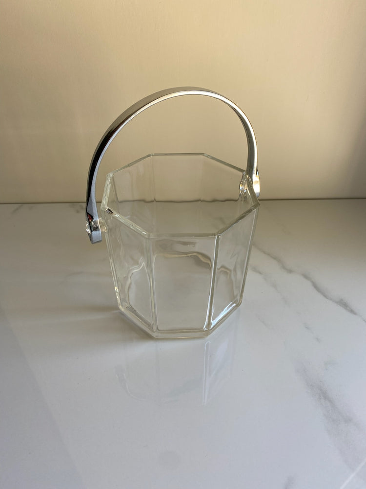 Vintage Ice Bucket with Silver Handle