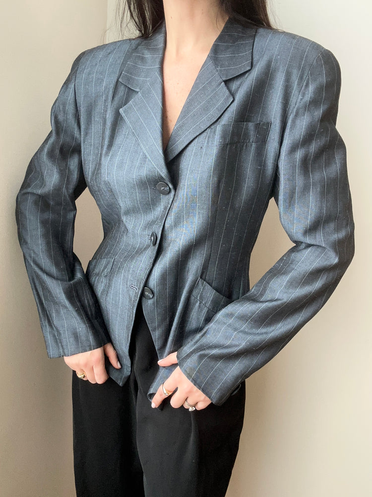 Vintage Christian Dior Striped Blazer Size 10