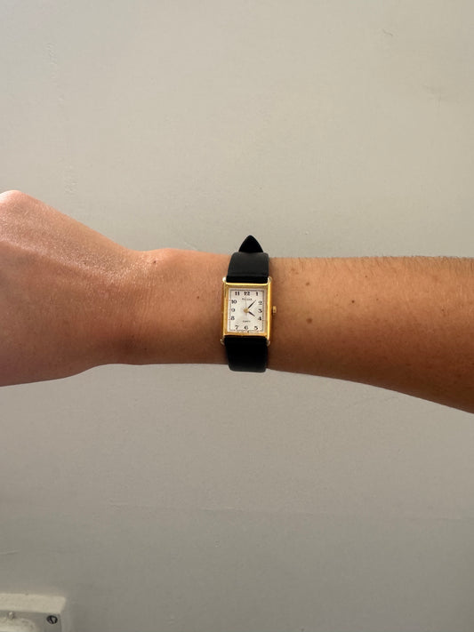 Vintage Classic Black Tank Watch