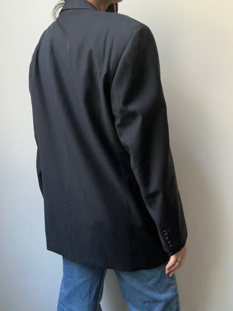 Vintage Hugo Boss Navy Wool Blazer Size 6