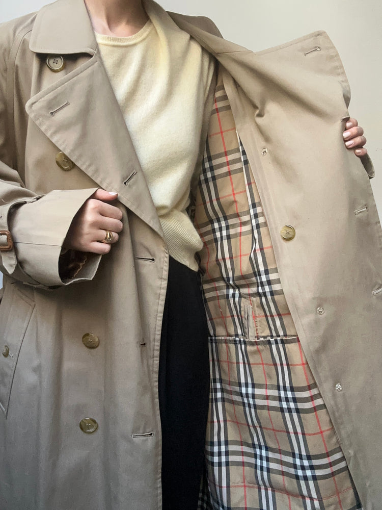 Vintage Burberry Tan Trench Coat Size XL