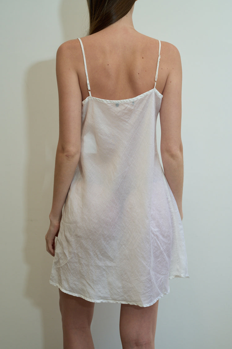 Vintage White Linen Slip dress Size M