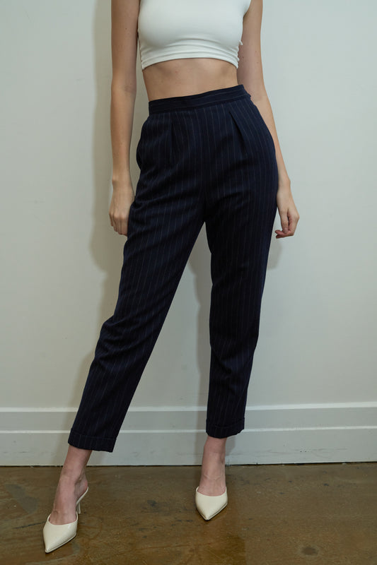 Vintage Ralph Lauren Wool Trouser in Navy Size XS