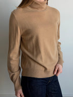Vintage Beige Cashmere Turtleneck Knit Size Medium