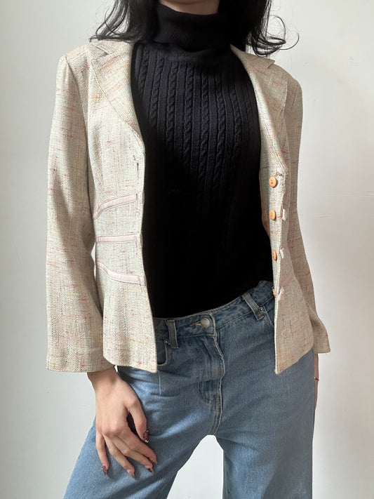 Vintage Nanette Lepore Multicolored Fitted Blazer Size XS