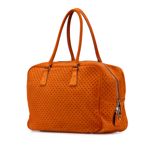 Vintage Prada Suede  Perforated Bauletto