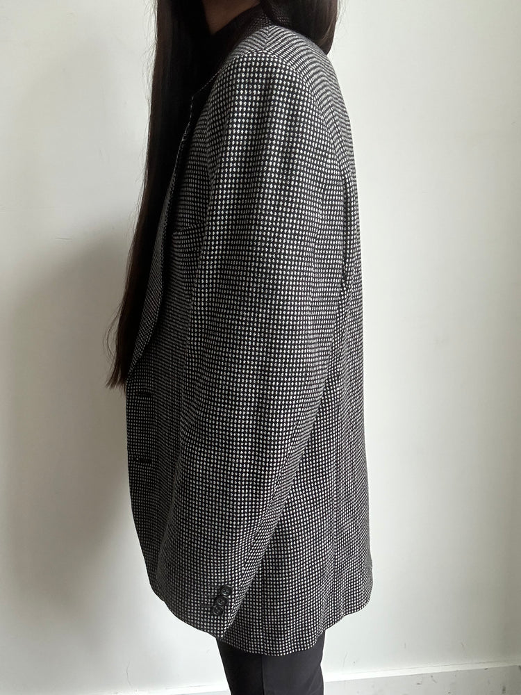 Vintage Italian Black + White Dot Blazer Size Large