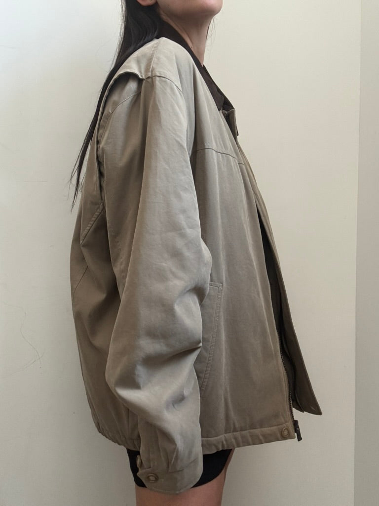 Vintage Tan Bomber Jacket Size XL