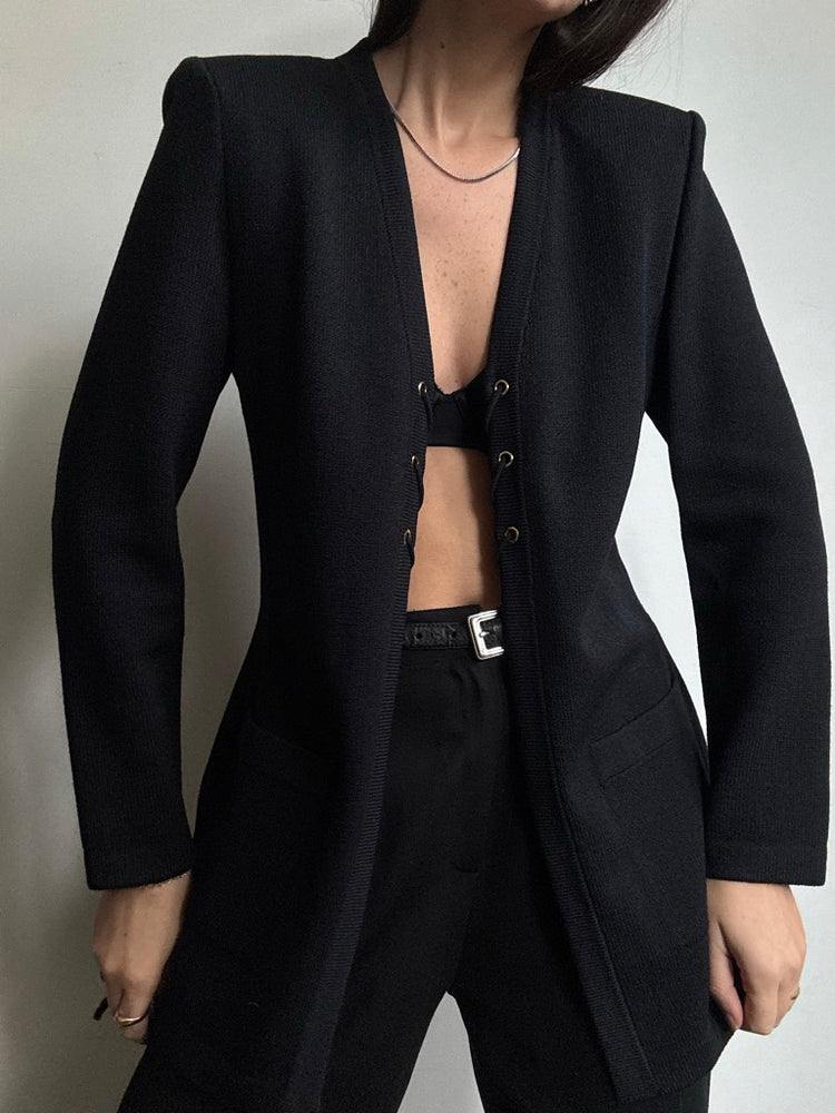 Vintage St. John Black Structured Cardigan