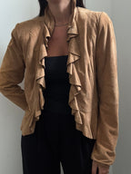 Vintage Suede Ruffle Jacket Size Medium