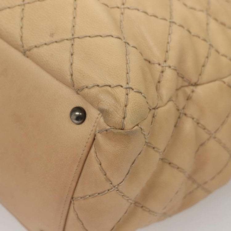 Vintage 2013 Chanel Beige Wild Stitch Tote Bag