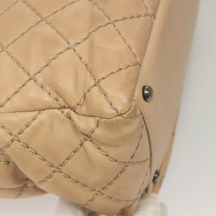 Vintage 2013 Chanel Beige Wild Stitch Tote Bag