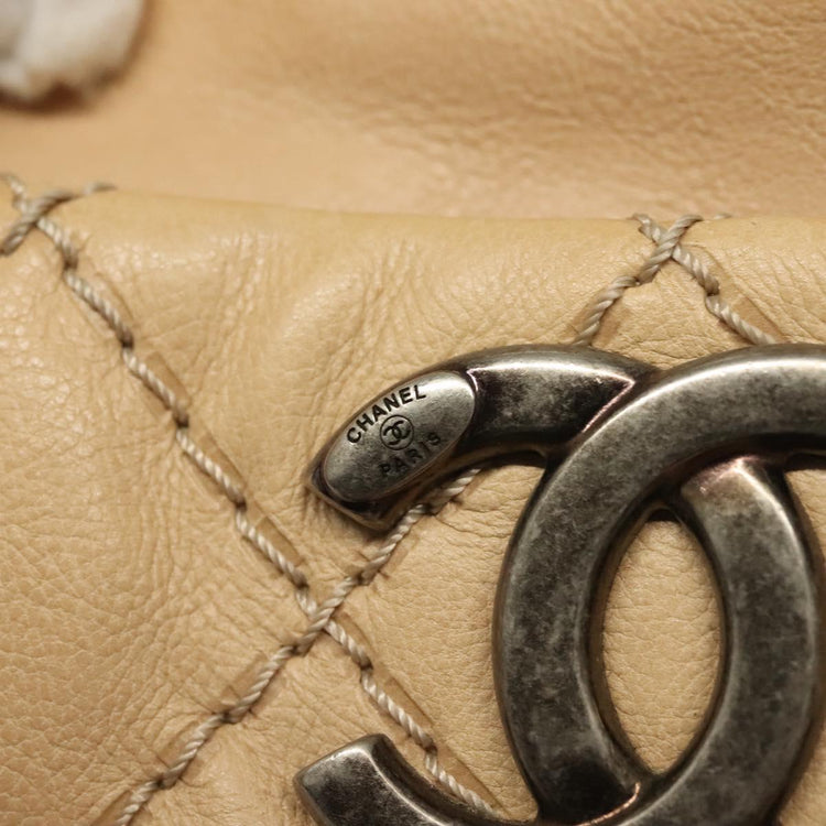 Vintage 2013 Chanel Beige Wild Stitch Tote Bag