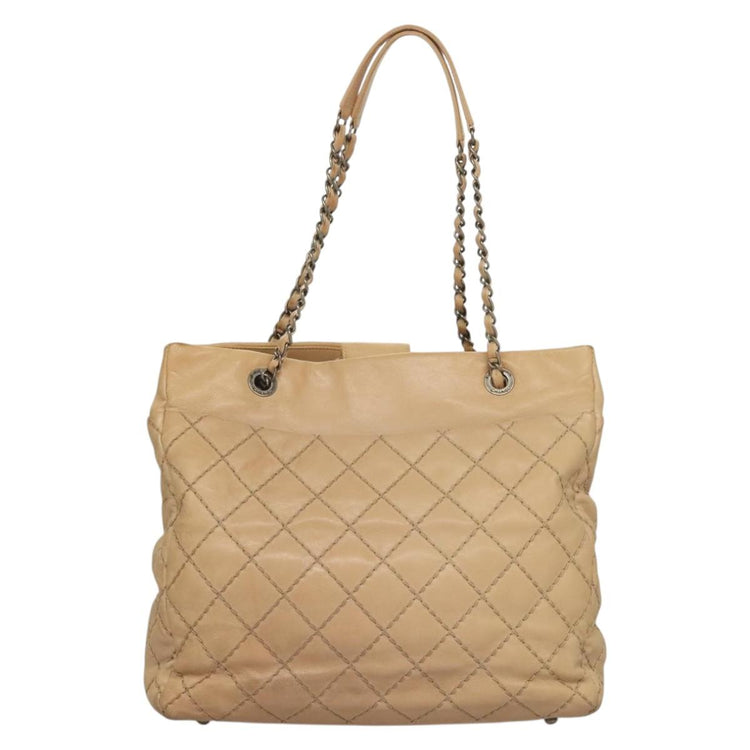 Vintage 2013 Chanel Beige Wild Stitch Tote Bag