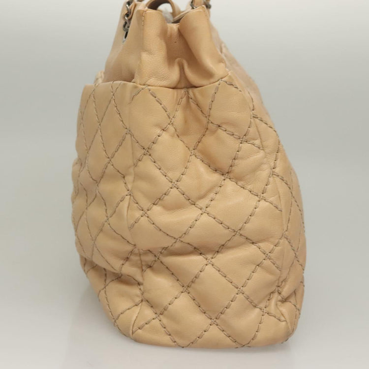 Vintage 2013 Chanel Beige Wild Stitch Tote Bag