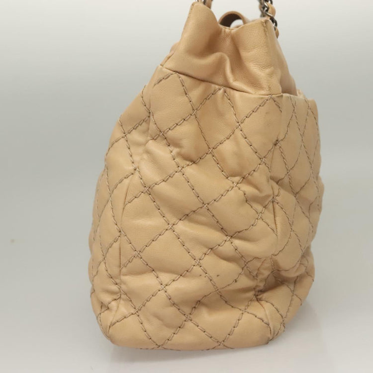 Vintage 2013 Chanel Beige Wild Stitch Tote Bag