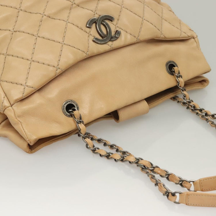 Vintage 2013 Chanel Beige Wild Stitch Tote Bag