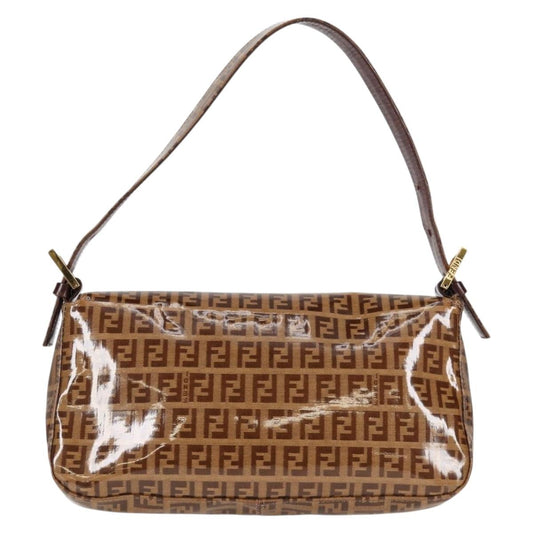 Gold Fendi Zucchino Canvas Mamma Baguette Shoulder Bag