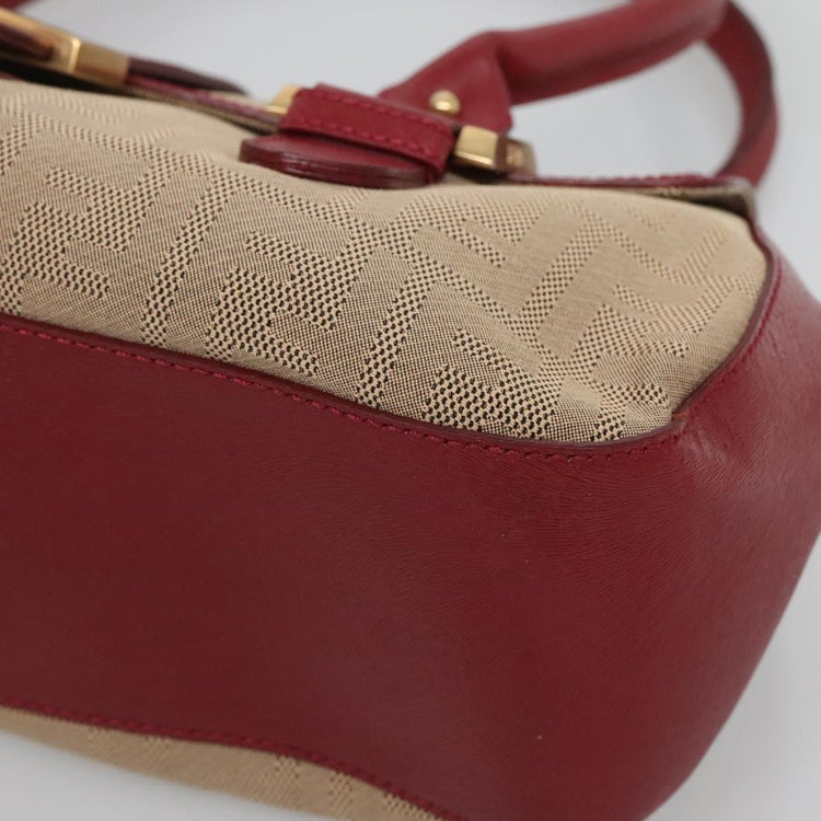 Vintage Fendi Canvas Red Shoulder Bag