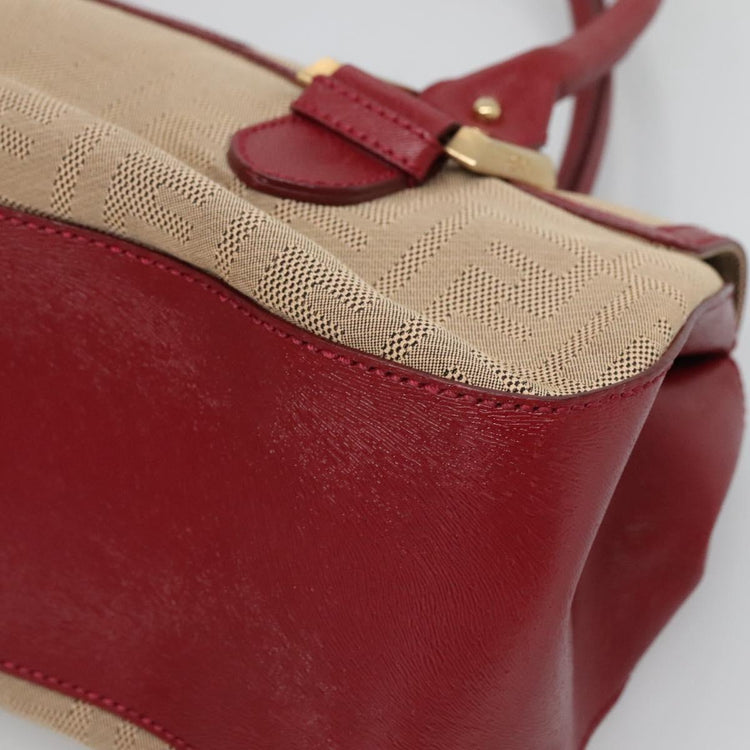 Vintage Fendi Canvas Red Shoulder Bag