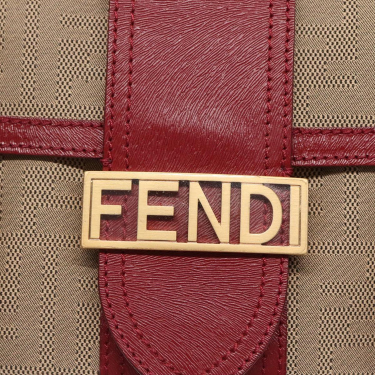 Vintage Fendi Canvas Red Shoulder Bag