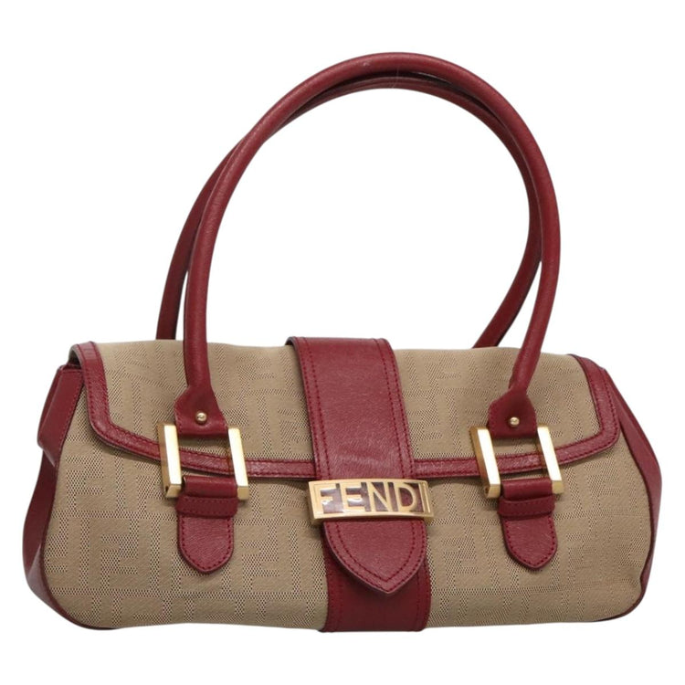 Vintage Fendi Canvas Red Shoulder Bag
