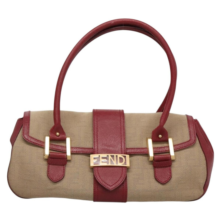 Vintage Fendi Canvas Red Shoulder Bag
