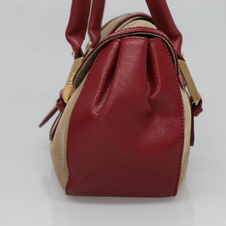 Vintage Fendi Canvas Red Shoulder Bag