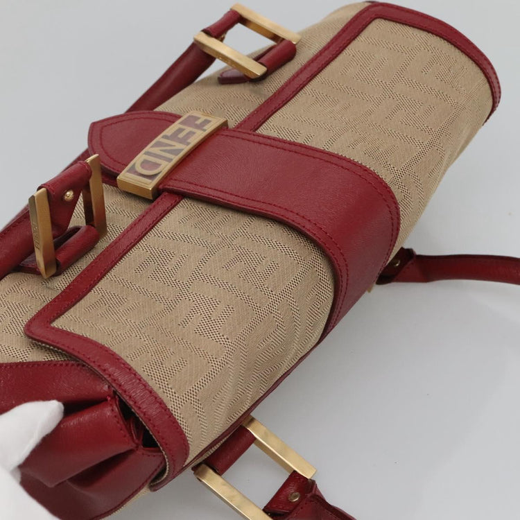 Vintage Fendi Canvas Red Shoulder Bag