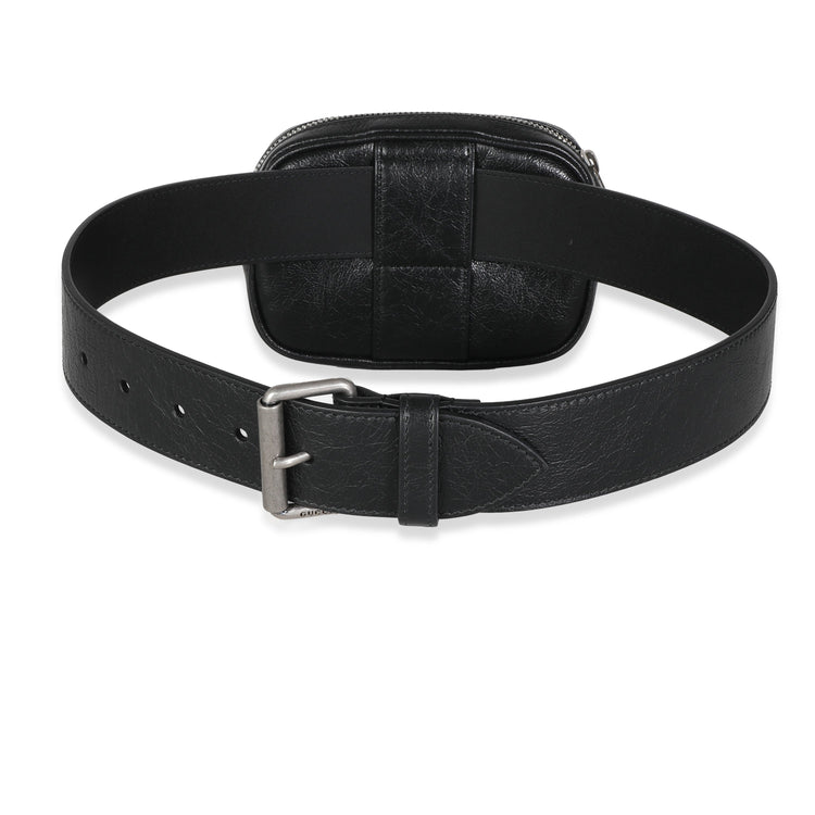 Pre-Loved Gucci Black Cracked Calfskin Morpheus Belt Bag