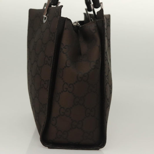 Brown Gucci GG Canvas Bamboo Hand Bag