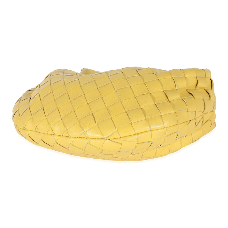 Pre-Loved Bottega Yellow Buttercup Lambskin Mini Handbag