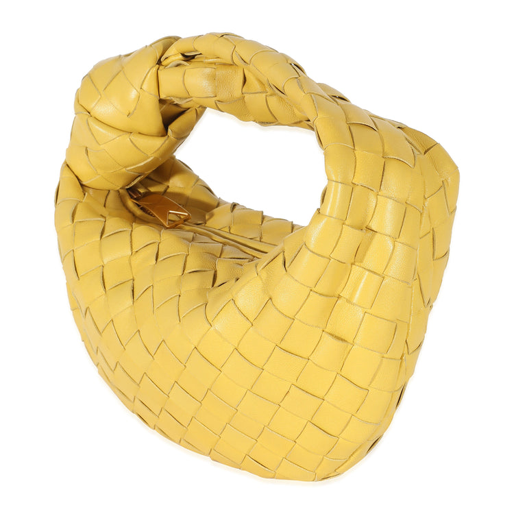 Pre-Loved Bottega Yellow Buttercup Lambskin Mini Handbag