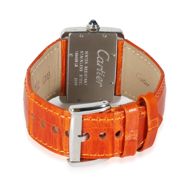 Pre-Loved Cartier Orange Alligator Women's Watch in  Stainless Steel