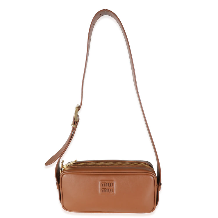 Pre-Loved Brown Miu Miu Calfskin Shoulder Bag