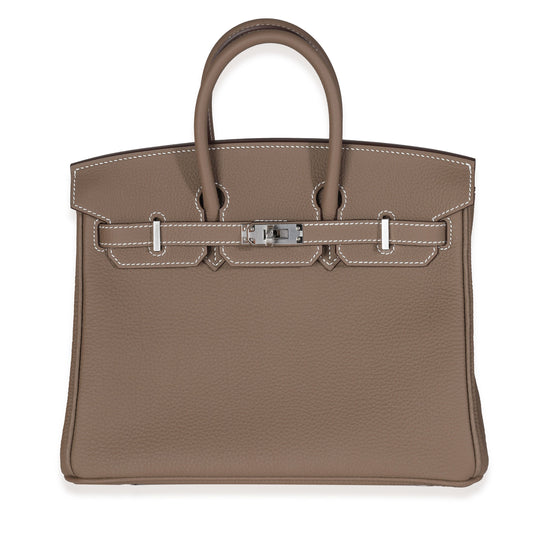 Pre-Loved Hermes Brown Etoupe Togo Birkin 25 PHW