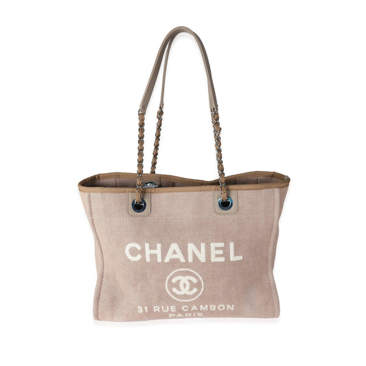 Pre-Loved Chanel Beige Canvas Tote