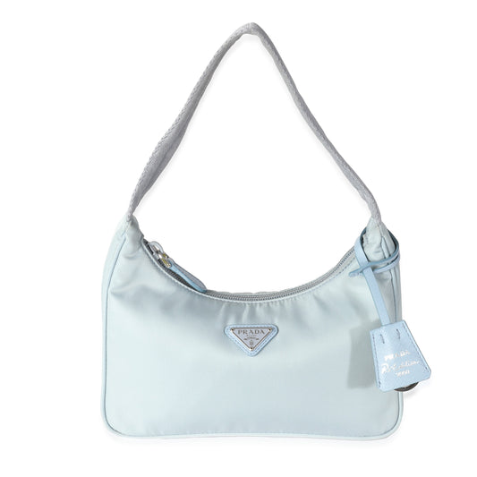 Pre-Loved Prada Light Blue Nylon Shoulder Bag